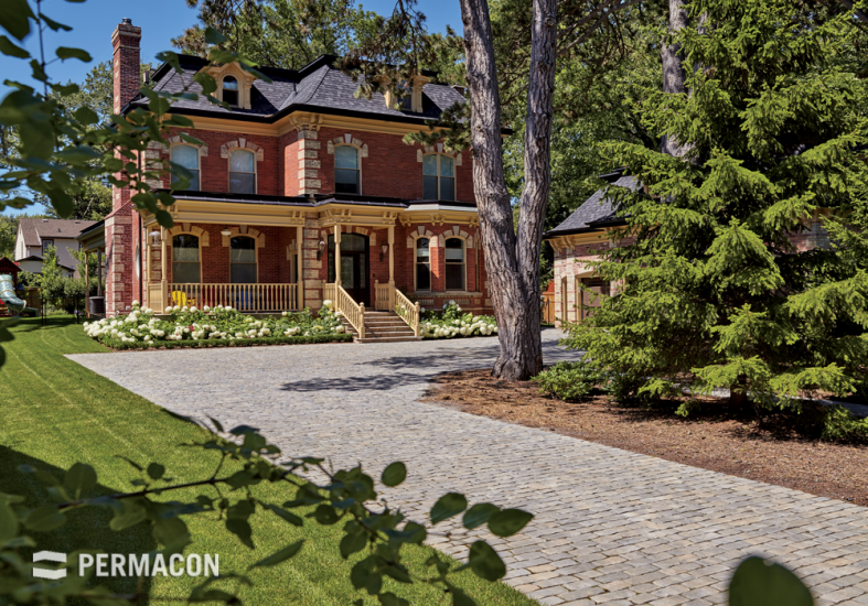 Rustic driveway entrance